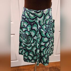 Ann Taylor Green and Blue Floral Skirt